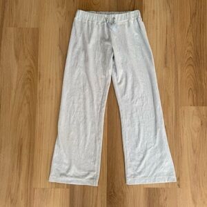 Von Dutch Terry Cloth Velour Track Lounge Pants Y2K Light Blue Straight Leg